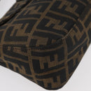 FENDI Zucca Canvas Mamma Baguette Umhängetasche Schwarz Braun Auth 182801V-10