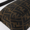 FENDI Zucca Canvas Mamma Baguette Umhängetasche Schwarz Braun Auth 182801V-12