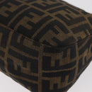 FENDI Zucca Canvas Mamma Baguette Umhängetasche Schwarz Braun Auth 182801V-13