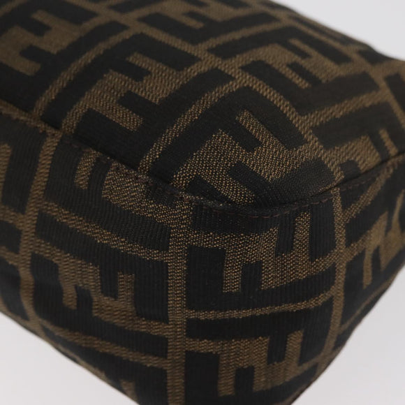 FENDI Zucca Canvas Mamma Baguette Umhängetasche Schwarz Braun Auth 182801V