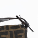 FENDI Zucca Canvas Mamma Baguette Umhängetasche Schwarz Braun Auth 182801V-14