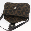 FENDI Zucca Canvas Mamma Baguette Umhängetasche Schwarz Braun Auth 182801V-17
