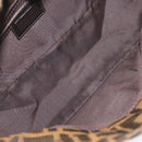 FENDI Zucca Canvas Mamma Baguette Umhängetasche Schwarz Braun Auth 182801V-19