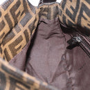 FENDI Zucca Canvas Mamma Baguette Umhängetasche Schwarz Braun Auth 182801V-21