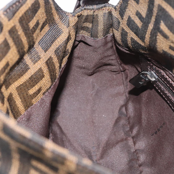 FENDI Zucca Canvas Mamma Baguette Umhängetasche Schwarz Braun Auth 182801V