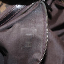 FENDI Zucca Canvas Mamma Baguette Umhängetasche Schwarz Braun Auth 182801V-24