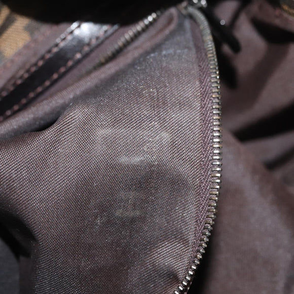 FENDI Zucca Canvas Mamma Baguette Umhängetasche Schwarz Braun Auth 182801V
