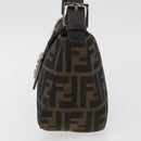 FENDI Zucca Canvas Mamma Baguette Umhängetasche Schwarz Braun Auth 182801V-4