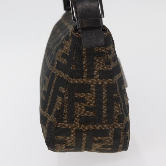 FENDI Zucca Canvas Mamma Baguette Umhängetasche Schwarz Braun Auth 182801V