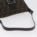FENDI Zucca Canvas Mamma Baguette Umhängetasche Schwarz Braun Auth 182801V-7