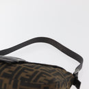 FENDI Zucca Canvas Mamma Baguette Umhängetasche Schwarz Braun Auth 182801V-8