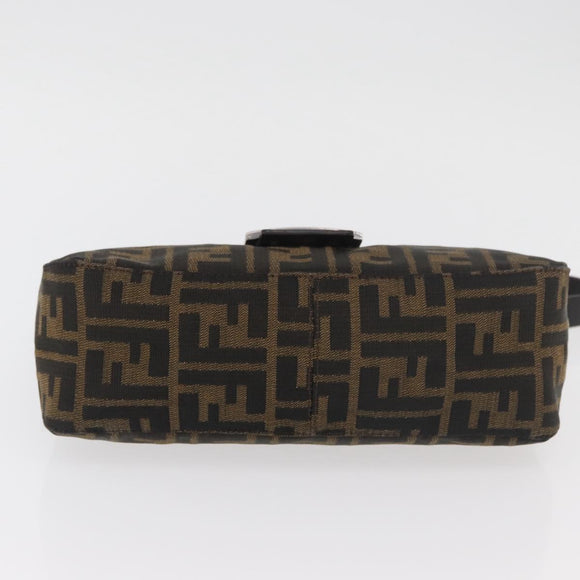 FENDI Zucca Canvas Mamma Baguette Umhängetasche Schwarz Braun Auth 182801V