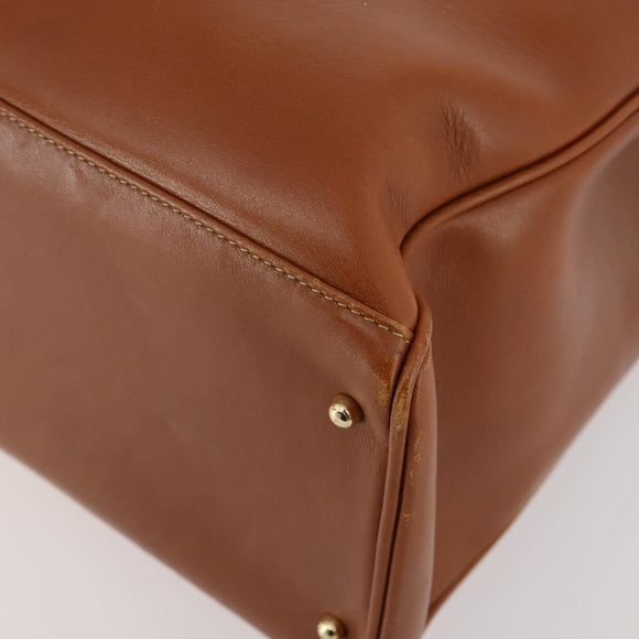 GUCCI Bamboo Hand Bag Leather 2way Brown Gold 002 2855 0322 0 Auth 182806