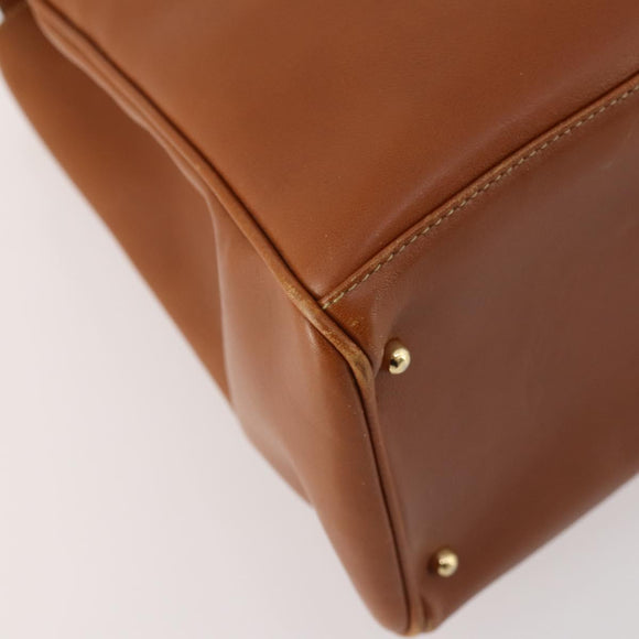GUCCI Bamboo Hand Bag Leather 2way Brown Gold 002 2855 0322 0 Auth 182806
