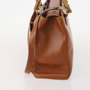 GUCCI Bamboo Hand Bag Leather 2way Brown Gold 002 2855 0322 0 Auth 182806-3