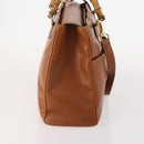 GUCCI Bamboo Hand Bag Leather 2way Brown Gold 002 2855 0322 0 Auth 182806-4