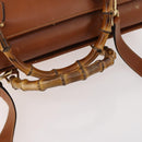 GUCCI Bamboo Hand Bag Leather 2way Brown Gold 002 2855 0322 0 Auth 182806-8