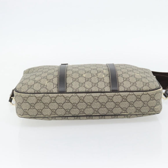 GUCCI GG Supreme Hand Bag PVC 2way Beige Gold 322287 Auth 182807