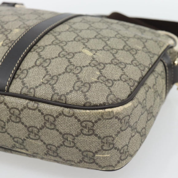 GUCCI GG Supreme Hand Bag PVC 2way Beige Gold 322287 Auth 182807