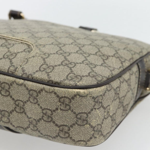 GUCCI GG Supreme Hand Bag PVC 2way Beige Gold 322287 Auth 182807