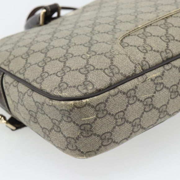 GUCCI GG Supreme Hand Bag PVC 2way Beige Gold 322287 Auth 182807