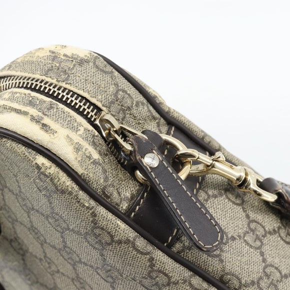 GUCCI GG Supreme Hand Bag PVC 2way Beige Gold 322287 Auth 182807