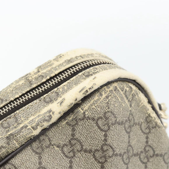 GUCCI GG Supreme Hand Bag PVC 2way Beige Gold 322287 Auth 182807