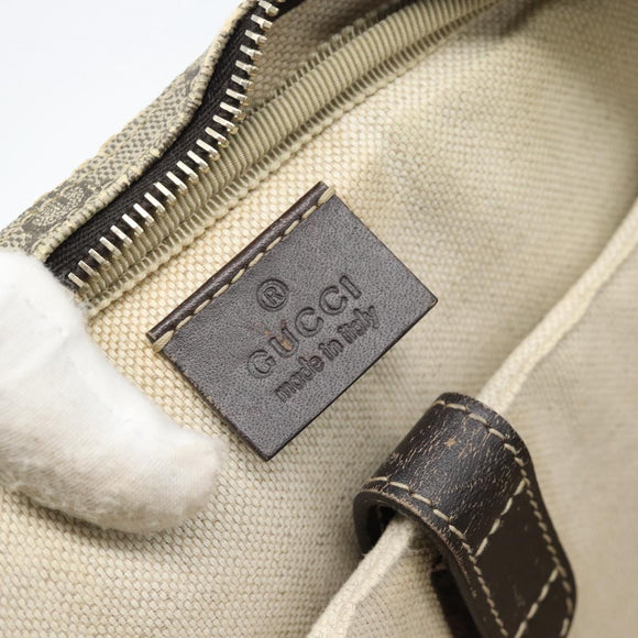 GUCCI GG Supreme Hand Bag PVC 2way Beige Gold 322287 Auth 182807
