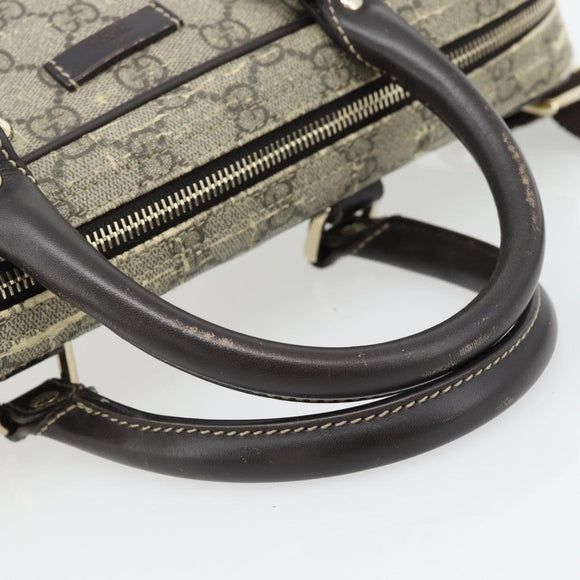 GUCCI GG Supreme Hand Bag PVC 2way Beige Gold 322287 Auth 182807