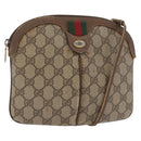 GUCCI GG Supreme Web Sherry Line Bag PVC Beige Gold 904 02 047 Auth 182808-1