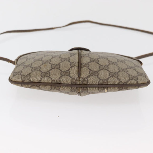 GUCCI GG Supreme Web Sherry Line Bag PVC Beige Gold 904 02 047 Auth 182808