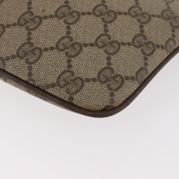 GUCCI GG Supreme Web Sherry Line Bag PVC Beige Gold 904 02 047 Auth 182808