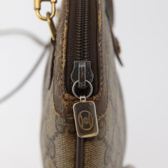 GUCCI GG Supreme Web Sherry Line Bag PVC Beige Gold 904 02 047 Auth 182808
