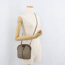 GUCCI GG Supreme Web Sherry Line Bag PVC Beige Gold 904 02 047 Auth 182808-23