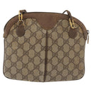 GUCCI GG Supreme Web Sherry Line Bag PVC Beige Gold 904 02 047 Auth 182808-2
