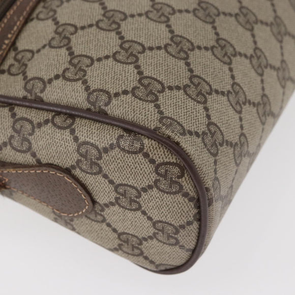 GUCCI GG Supreme Web Sherry Line Tas PVC Beige Goud 56 02 088 Auth 182809