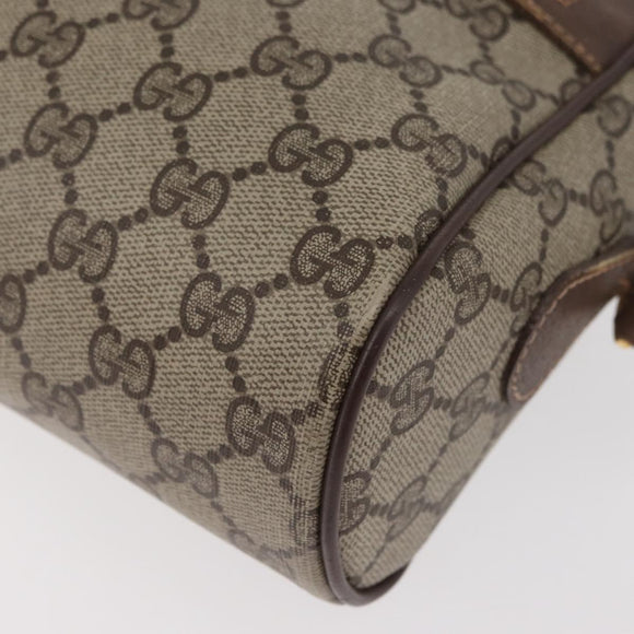 GUCCI GG Supreme Web Sherry Line Tas PVC Beige Goud 56 02 088 Auth 182809