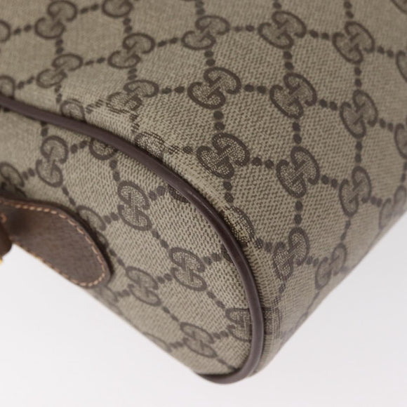GUCCI GG Supreme Web Sherry Line Tas PVC Beige Goud 56 02 088 Auth 182809