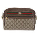 GUCCI GG Supreme Web Sherry Line Tas PVC Beige Goud 56 02 088 Auth 182809-13