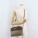 GUCCI GG Supreme Web Sherry Line Tas PVC Beige Goud 56 02 088 Auth 182809-24