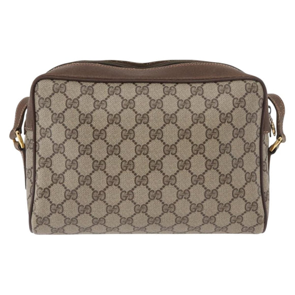 GUCCI GG Supreme Web Sherry Line Tas PVC Beige Goud 56 02 088 Auth 182809
