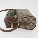 GUCCI GG Supreme Web Sherry Line Tas PVC Beige Goud 56 02 088 Auth 182809-4