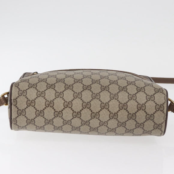 GUCCI GG Supreme Web Sherry Line Tas PVC Beige Goud 56 02 088 Auth 182809