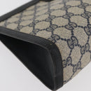 GUCCI GG Supreme Sherry Line Clutch Bag PVC Navy Red 89 01 032 Auth 182810-15