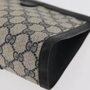 GUCCI GG Supreme Sherry Line Clutch Bag PVC Navy Red 89 01 032 Auth 182810-16