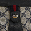 GUCCI GG Supreme Sherry Line Clutch Bag PVC Navy Red 89 01 032 Auth 182810-8