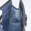 GUCCI GG Supreme Sherry Line Clutch Bag PVC Navy Red 89 01 032 Auth 182810-11