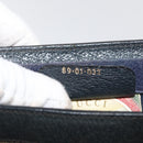 GUCCI GG Supreme Sherry Line Clutch Bag PVC Navy Red 89 01 032 Auth 182810-12