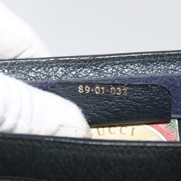 GUCCI GG Supreme Sherry Line Clutch Bag PVC Navy Red 89 01 032 Auth 182810