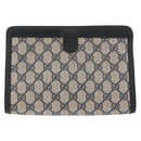 GUCCI GG Supreme Sherry Line Clutch Bag PVC Navy Red 89 01 032 Auth 182810-2